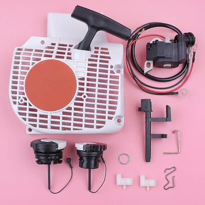 Tools Recoil Starter Ignition Coil Fuel Oil Tank Cap for Stihl MS250 025 MS230 023 MS210 021 Switch Shaft Chainsaw Replacement Part