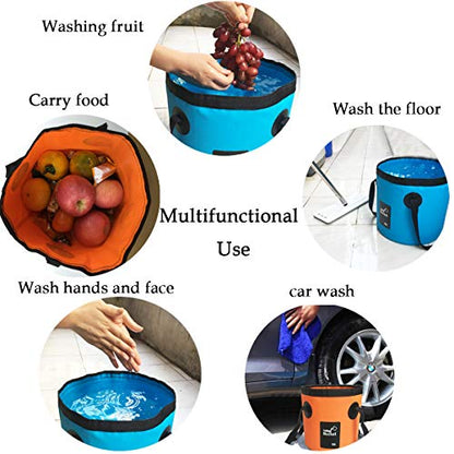 Sunglow Collapsible 5 Gallon Multifunctional Portable Fishing Bucket - Wash Basin Folding Bucket - Water Container for Fishing-Camping-Gardening (20L/5gallon(Blue)) - color: 20l/5gallon(blue)