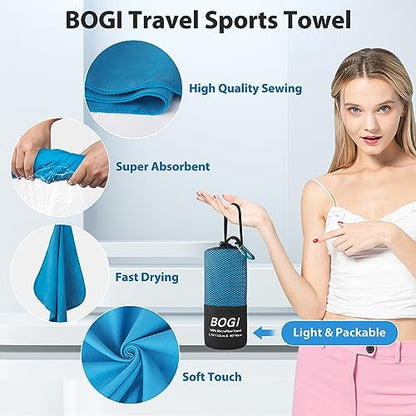 BOGI Microfiber Quick Dry Travel Sports Towel, Blue, 40"x20" - color: Blue, size: M:40''x20''