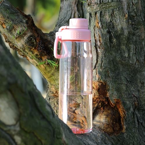32oz Clear Water Bottle - BPA-Free Tritan Plastic, Fast Flow Spout Lid, Wide Mouth & Leakproof Design Hiking Water Bottle Suitable for Travel, Outdoors, Gym, Travel, Home, School（Pink） - color: Pink