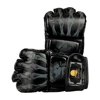 ZooBoo Boxing Gloves for Men Women Heavy Bag Training Kickboxing - color: Black