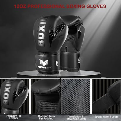 Mesetast Punching Bag for Adults, 4ft Heavy Boxing Bag Set with 12 OZ Gloves for MMA Karate Kickboxing Boxing - Unfilled - color: 2.Red