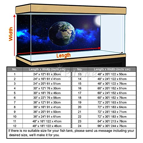Earth Aquarium Background Poster PVC Fish Tank Decorations Landscape 24 48 72 (48" x 18"/ 122 x 46cm)