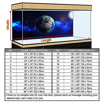 Earth Aquarium Background Poster PVC Fish Tank Decorations Landscape 24 48 72 (48" x 18"/ 122 x 46cm)