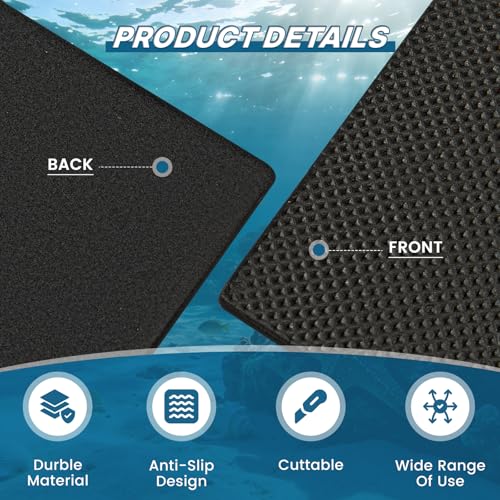 15 x 30 x 0.2 Inches Aquarium Leveling Mat, 2PCS Neoprene Non-Slip Shockproof Fish Tank Pad Waterproof Textured Surface for Uneven Surfaces Durable Fish Tank Mat with Easy-Cut Edges