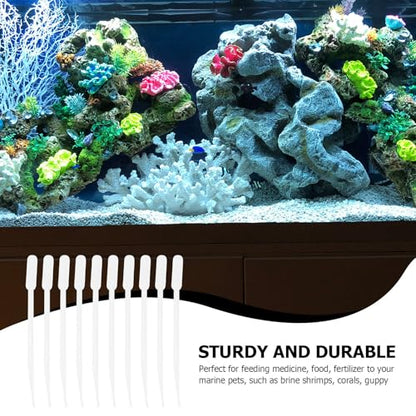FRCOLOR 10pcs Shrimp Feeders Plastic Syringe Tubes 5ml Manual Liquid Feeders for Marine Fish Aquarium Feeding Tools