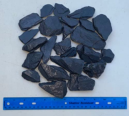 Awesome Aquatic Natural Black/Gray Slate 1-3 inch Rocks Stone for Aquascaping Aquariums, Landscaping Model, Terrarium & Vivarium Enclosures, Miniature & Fairy Garden, Models (2 lb 1-3 inch) - size: 2 lb 1-3 inch