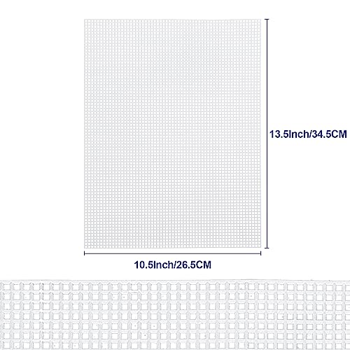 Caydo 18 Pieces 7 Count Plastic Canvas Sheets, 7 CT Clear Plastic Mesh for Cross Stitching, Making Jewelry Organizer, Knit Crochet Projects (10.5 x 13.5 Inch)