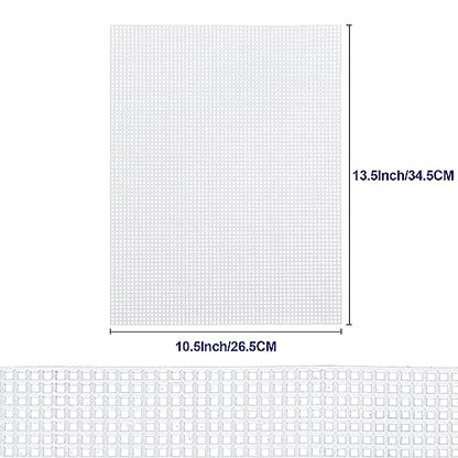 Caydo 18 Pieces 7 Count Plastic Canvas Sheets, 7 CT Clear Plastic Mesh for Cross Stitching, Making Jewelry Organizer, Knit Crochet Projects (10.5 x 13.5 Inch)