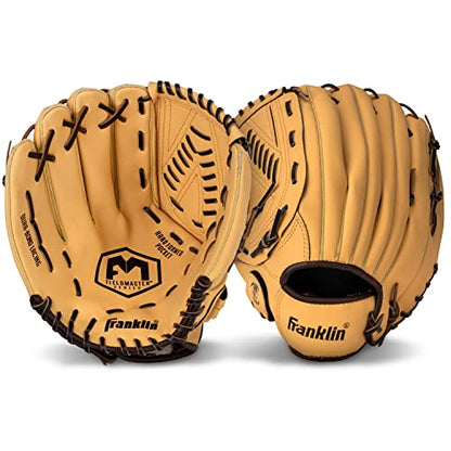 Franklin Sports Field Master Baseball Glove - color: Camel, style: 13" - Basket "V" Web