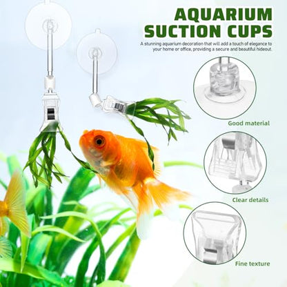 LIOOBO Aquarium Suction Cup Clips 3-Pack Adjustable Fish Tank Veggie Clips Air Pump Holder Clips for Secure Attachment and Versatile Aquarium Accessories