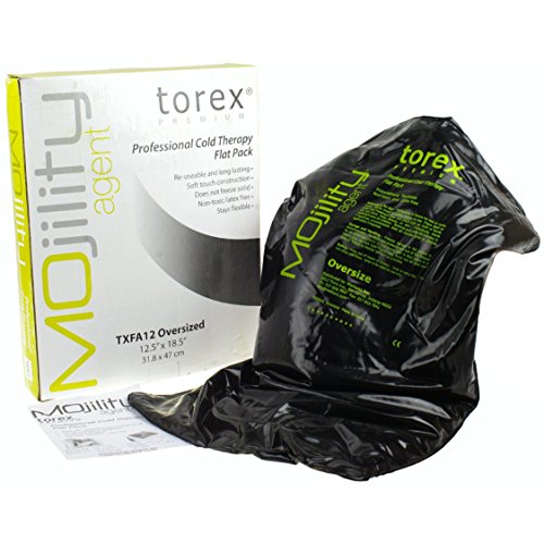 Torex Cold Pack Black Oversize 12.5 x 18.5 inches, Durable and Reusable | Flexible Gel Filling | Freezer Ready | Long-Lasting Temperature Retention | Portable Relief Solution