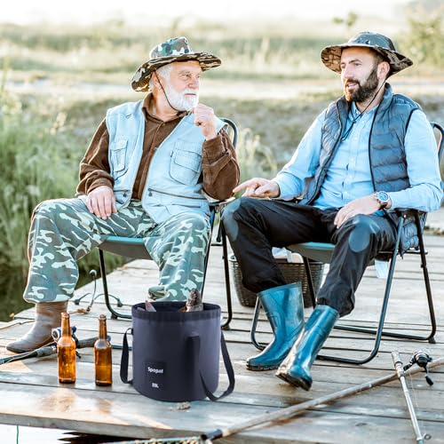 Portable Camping Shower, [10000mAh Rechargeable], 5-Speed with Collapsible Bucket with Handle 20L, IPX8 Waterproof, LED Display Camp Shower Pump, Perfect for Hiking, Travel, Cars & Pets