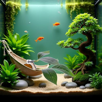 Green Betta Fish Leaf Pad,Plastic Plant Betta Hammock Leaf Bed,Simulating The Natural Habitat for Betta Spawning Grounds,Suction Cup Betta Breeding Resting Bed Aquarium Décor Plastic Plants