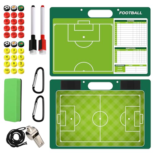 R2Depot Magnetic Coach Marker Boards, Dry Erase Double-Sided Coach Lineup Clipboard, Coaches Gift, Fit for Basketball, Football, Soccer, Baseball - style: Soccer clipboard for coaches magnetic