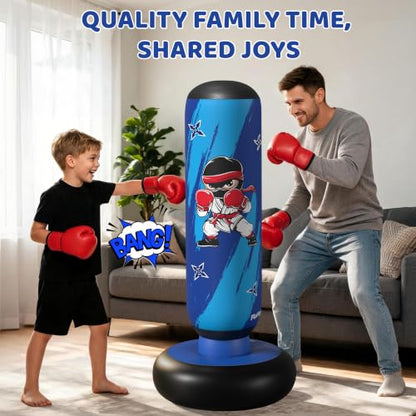 64 Inch Punching Bag for Kids, Kids Punching Bag with Gloves and Pump