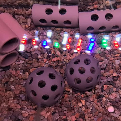 M2cbridge Ceramic Shrimp Dome Hide Shelters Swim Holes Shrimp Habitat Breeding Tube(2PCS Dome+1PC Tube) - color: 2pcs Dome+1pc Tube
