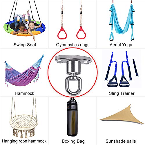 SELEWARE Tire Swing Swivel Hanger, Heavy Duty Swing Hook, 1200 LB Capacity | Silent Ball Bearing Rotation, Reduces Twisting, Ideal for Swings, Hammock Chairs, Punching Bags and Playground Sets - color: Ball Bearing Swing Hanger, 1 Pack