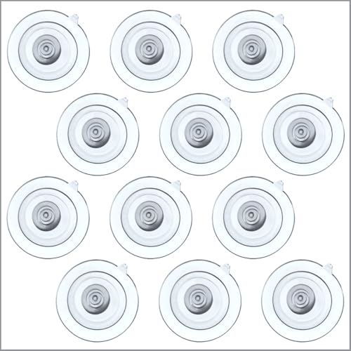 12 Pack Suction Cups, Heavy Duty Super Sucker Suction Cup Without Hook, 1.75" Diameter, 4 pounds Downward Weighted Rate, Display Signage in Retail, Ideal for Home, Office, & Retail Stores