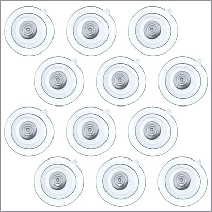 12 Pack Suction Cups, Heavy Duty Super Sucker Suction Cup Without Hook, 1.75" Diameter, 4 pounds Downward Weighted Rate, Display Signage in Retail, Ideal for Home, Office, & Retail Stores