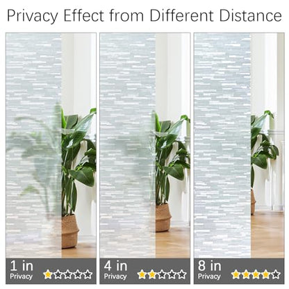 Window Privacy Film, Frosted Glass Window Film with Non-Adhesive UV Blocking Clings Removable Window Stickers Decorative Frosting Vinyl Film for Home Office 23.6 x 157.4 Inches - size: 23.6 x 157.4