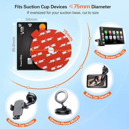 Adhesive Sticky for Car Phone Mount: 4 Pcs 75mm Double Sided Pad with Adhesion Promoter for Suction Cup Holder - Heat Resistant Replacement Tape Strong Hold for Windshield Window Dashboard Dash