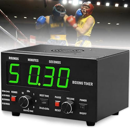 Classic Boxing Interval Timer,Professional Gym Timer, with LED Display, Selectable Training Time, for Muay Thai/Kickboxing (Green) - color: Green