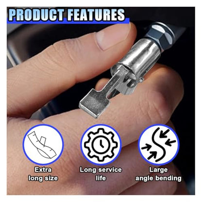 BDZMC Car Tire Inflator Hose Adapter, High-Pressure Air Compressor Hose, Lock-on Air Chuck Connector Extension Tube with Converting Nuts, Quick-Inflation Hose for Tire Pump