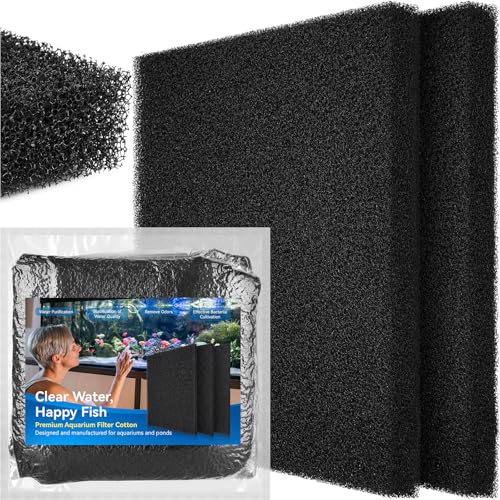 Aquarium Bio Filter Sponge Pad - Cut-to-Size Aquarium Filter Media for Fish Tank, Pond, Sump - Mechanical & Biological Filtration (18.5"x18.5"x1.6", 20PPI, 2 Pack) - size: 18.5"x18.5"x1.6" (20PPI) 2 PACK