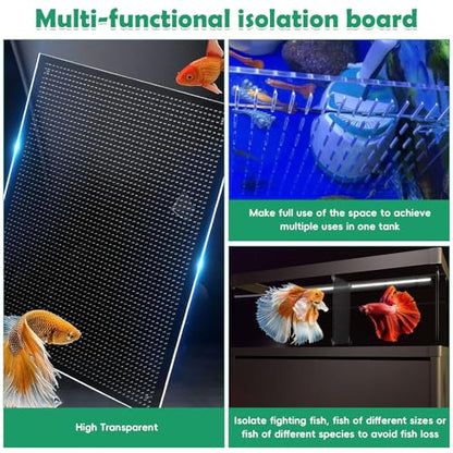 Fish Tank Divider, Size: 30 x 25 cm/11.81 x 9.84 in, Acrylic Aquarium Divider with 8 PCS Suction Cups, Transparent Fish Tank Separator for Betta Fish