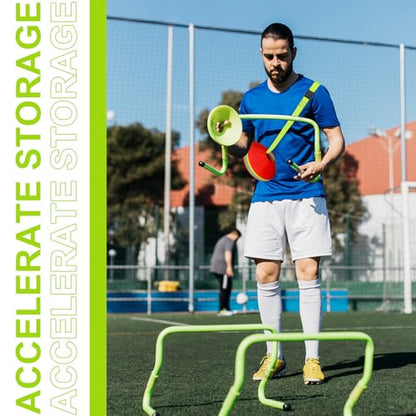 6.5 Feet Strap Cone Carrier,Sport Cone Carrying Strap for Soccer Training and Agility Practice - color: Green