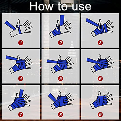 Teling 6 Pairs 100 Inches Boxing Hand Wraps for Kids - color: Colorful