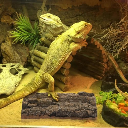 Homoyoyo 3pcs Bark Decorative Background for Reptile Tanks and Aquariums Safe for Pets Habitat Aesthetics Easy to Install
