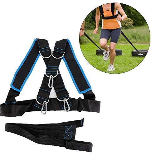 Sled Harness Tire Pulling Harness, Sled Shoulder Harness Adjustable Fitness Workout Speed Training Trainer Belt with Pull Strap for Pulling Speed Training, | Fitness Drag Belt, Nylon Webbing, Shoulder Strap with Tow Line, for Tire Pulling and Sprint Drill
