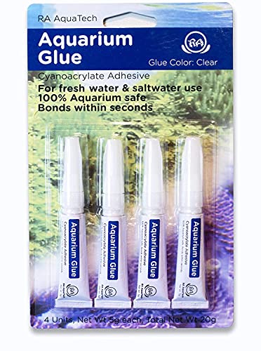 Aquarium Glue Clear for Plants Corals aquascaping Instant Aquarium Safe (4pcs Pack) - size: 4pcs pack