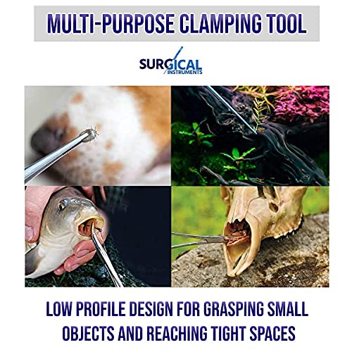 SURGICAL ONLINE 2 Piece Curved & Straight 8" Hemostat Set, Stainless Steel Locking Tweezer Clamps - Ideal Hemostats for Nurses, Fishing Forceps, Crafts and Hobby