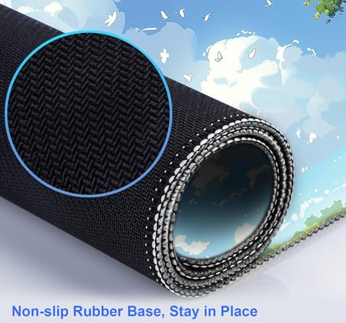 Large Green Plant Outdoor Landscape Office Desk Pad, Computer Mouse Pad | The Surface Of The Mouse Pad Is Designed With Fiber Woven Material, And The Base Is Made Of Natural Anti Slip Rubber. - color: Outdoor Landscape