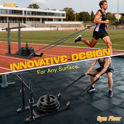 GanFindX Workout Weight Sled for Speed & Athletic Strength Training - color: Pitch Black