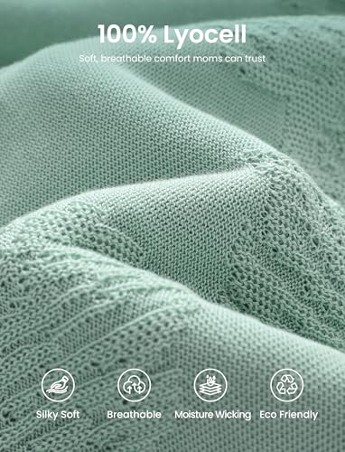 PATPAT Nursing Cover for Breastfeeding, Soft Breathable Privacy Poncho, Multi-Use Jacquard Knit Breastfeeding Cover for Moms, Portable Nursing Shawl & Baby Blanket (Sage Green) - color: Sage Green