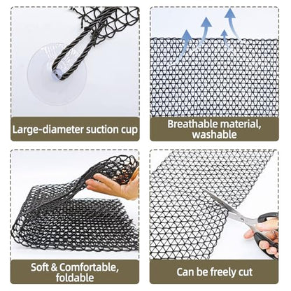 Bearded Dragon Hammock 35 x 8 Inch Lizard Climbing Net Collapsible Reptile Climbing Mesh Bridge Tank Accessories for Gecko Snake Hermit Crab Chameleon (1 Pcs) - color: Black