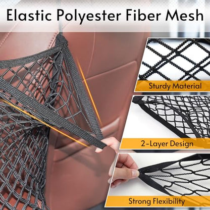 rabbitgoo Dog Car Net Barrier for SUVs, Car Divider, Easy to Install - size: 13.98" x 15.55"