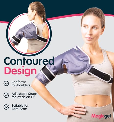 Magic Gel Shoulder Ice Pack Wrap - Reusable and Adjustable Arm Sling for Cold Shoulders Compression Men Women Pitchers Rotator Cuff - Easy to Freeze - style: Shoulder Ice Pack Large