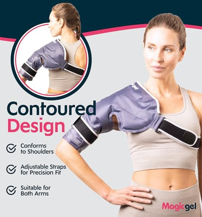 Magic Gel Shoulder Ice Pack Wrap - Reusable and Adjustable Arm Sling for Cold Shoulders Compression Men Women Pitchers Rotator Cuff - Easy to Freeze - style: Shoulder Ice Pack Large