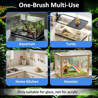 Fish Tank Cleaner with Five Sided Sponge Brush and Long Handle Aquarium Scrubber Alage Scraper for Glass Aquariums Terrarium Home Kitchen(3Pack) - size: 3 Pack