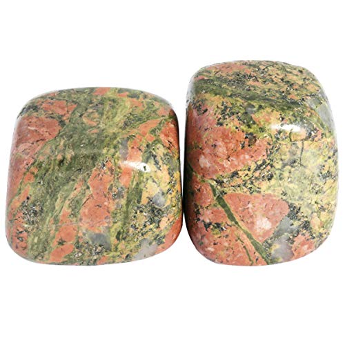 Rockcloud 1 lb Tumbled Polished Stones Gemstone Supplies for Wicca,Reiki,Healing Crystal,Unakite - color: Green&yellow