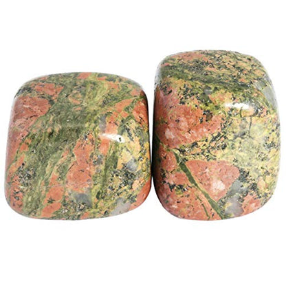 Rockcloud 1 lb Tumbled Polished Stones Gemstone Supplies for Wicca,Reiki,Healing Crystal,Unakite - color: Green&yellow