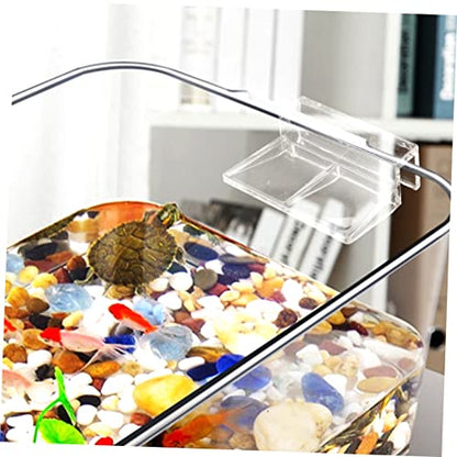 Happyyami 10pcs Acrylic Fish Tank Cover Brackets Support for Aquarium Lids for Turtle and Snake Tanks Quality Water Resistant Holders