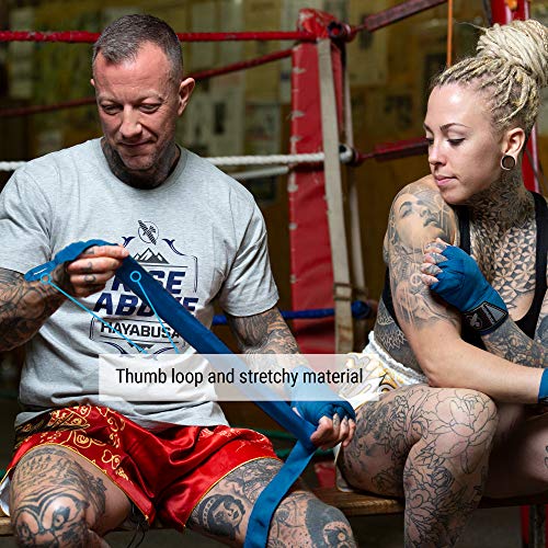 Hayabusa 4.0 Perfect Stretch Boxing Hand Wraps | Boxing Hand Wraps, Boxing Wraps, Muay Thai Hand Wraps, Wrist Wraps Boxing, Hand Wraps for Boxing Gloves, 180 Inch Hand Wraps - color: Blue, size: 180"
