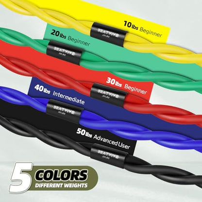 Figure 8 Resistance Bands with Handles, Arm Resistance Bands | Home Workout, Physical Therapy, Strength Training, Travel Portable, Arm workouts - color: Red-30lbs