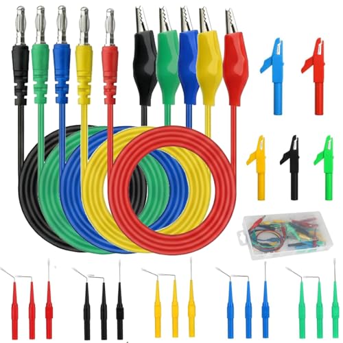 Linkstyle 25PCS Back Probe Kit, Multimeter Back Probes Pin, Banana Plug to Alligator Clip Electrical with Wires, Automotive Test Leads Kit - color: 25PCS: Multiple colors